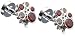 SEVEN (London) Sterling Silver MA2017-ORG/RED Orange/Red CZ Cluster Cufflink