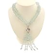 Handmade Blue Aquamarine Lariat Necklace With Antiqued Silver Accent Bead