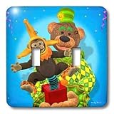 BK Dinky Bears Cartoon Clowns - Clown with Mr Zippy in the Box - Light Switch Covers -... by 3D Rose