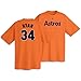 Majestic Houston Astros #34 Nolan Ryan Orange Cooperstown Player T-shirt (X-Large)