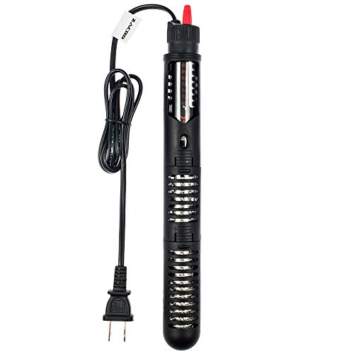 Zacro AH042 Submersible Aquarium Heater of 300W with Visible Temperature and Floating Thermometer with Suction Cup Black