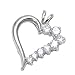 Sterling Silver Pendant - Elegant Heart - Pronged