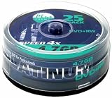 Produkt-Bild: Platinum 4,7 GB DVD+RW DVD-Rohlinge (4x Speed, 120 Min) in 25er Spindel-Cakebox