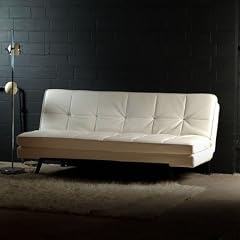 Design Sofa Schlafsofa [TAZZINI], Napalonleder, Wei�, 190cm