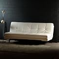 Design Sofa Schlafsofa [TAZZINI], Napalonleder, Wei�, 190cm