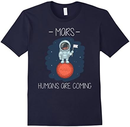 Men's Mars'-Humans-Are-Coming'-T-shirt,Funny-Astronomy'-Shirt Small Navy