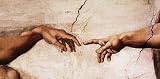 Kunstdruck 100x50 CREATION OF ADAM - Hände Michelangelo Rom Sixtinische Kapelle Erschaffung Adams Bild XL