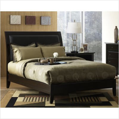 Modus Furniture City II King Size Leatherette Low Profile Sleigh Bed, Coco