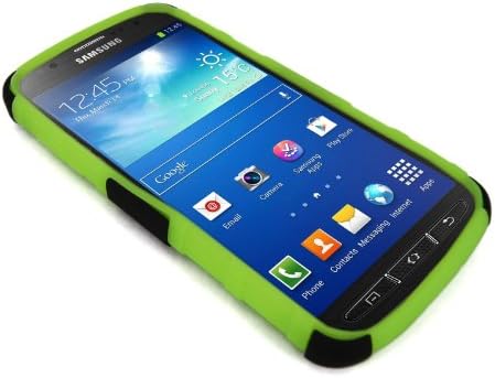 KINGCO Case for Samsung Galaxy s4 i9500 Rugged Hybrid High Impact Hard Soft Case Cover with Build in Kickstand and Locking Swivel Belt Clip for Men(Yellow)