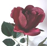 from JustArtificial Artificial Real Touch Rose Bud Single Stem - 70cm, Wine, Real Touch, Medium Head
