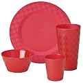 Polypropylene 24-pc. Dining Set - Red