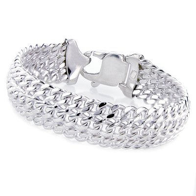 Sterling Silver Mesh Link Bracelet 7