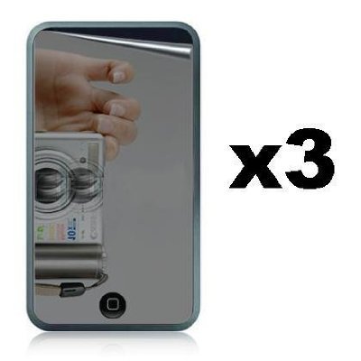 3-Pack Premium Reusable LCD Mirror Screen Protector with Lint Cleaning Cloth for Apple iPod Touch 2nd Gen 8GB 16GB 32GB
