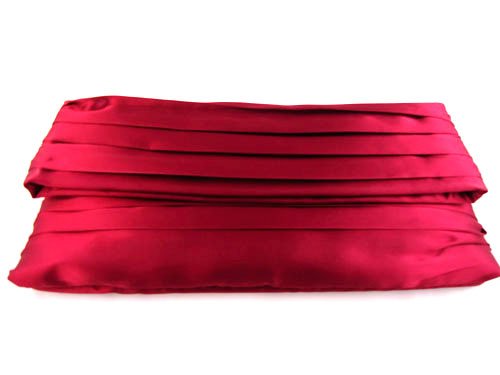 La Regale Large Satin Clutch Burgundy