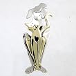 Dog and Cat BEST FRIENDS with Heart Pin or Brooch in Sterling Silver and Brass, #8870