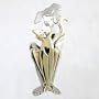 Dog and Cat BEST FRIENDS with Heart Pin or Brooch in Sterling Silver and Brass, #8870