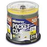 Electronics : Memorex 210 MB 24x Pocket CD-R Mini-Discs (50-Pack Spindle)