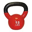 GoFit 15-Pound Red Kettlebell with Vinyl Coating, Iron Core Training DVD and Exercise Booklet