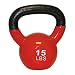 GoFit 15-Pound Red Kettlebell with Vinyl Coating, Iron Core Training DVD and Exercise Booklet