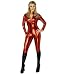 Miss-Tress Costume Red Stretchy Fabric Zip Up