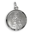 Echt Sterling Silber 925 Heilige Barbara Medaille Patronin der Bergleute 18mm (213411) GRATIS-SOFORT-GRAVUR