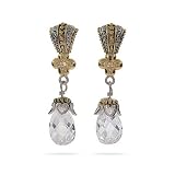 Eve's Addiction Vintage Style Designer Inspired Diamond CZ Peardrop Earrings