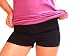YogaColors Cotton Spandex Jersey Yoga High Waist Hot Shorts RSA8319, Medium, Black