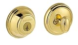 Baldwin 380 RDB L03 SMT CP RCAL Single Cylinder Round Deadbolt Featuring SmartKey, Lifetime Polished Brass
