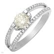 Ring With 1.00ctw Precious Stones - Genuine Clean Diamonds Made of 14K White Gold (Size 7)