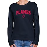 NCAA UIC Flames Ladies Navy Blue Logo Arch Long Sleeve Classic Fit Tee