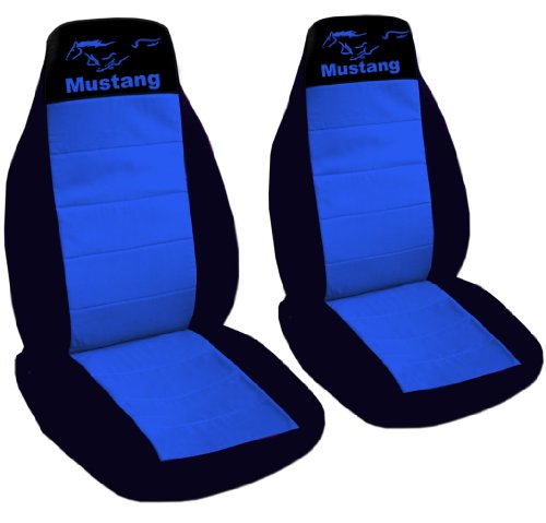 1991 Ford Mustang GT seat covers. One front set of seat covers. Balck and med blue seat covers.