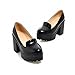 Show Shine Women's Fashion Platform High Chunky Heel Loafers Shoes