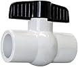 American Valve P200S 1 1/2" PVC Ball Valve Socket Schedule 40, 1-1/2-Inch
