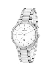 Dormith 316L Steel Watch Ceramic Fashion Watch with Blue Sapphire Glass Lady Watch Rhinestone Watch Diameter 37.5mm Watches for Women White