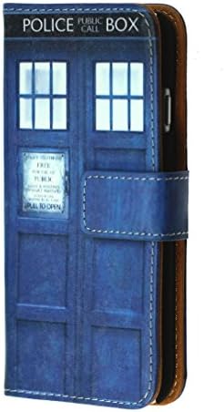 iPhone 7 Wallet Case, CASEVEREST Leather Slim Book Wallet Case with Cash Card Slots Flip Cover &amp; Kickstand Folio Cover Tardis Blue Police Call Box Pattern Pouch Case Cover for iPhone 7 Doctor Who