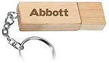Engraved Wooden USB Flash Drive 8 GB with chain - Engraved name Abbott