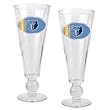 Memphis Grizzlies NBA 2pc Pilsner Glass Set with Basketball on stem - Oval Logo by Great American Products