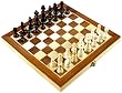 Folding 12" Inlaid Wood chess set with storage
