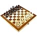 Folding 12" Inlaid Wood chess set with storage