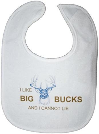 Bambino Apparel Baby I Like Big Bucks and I Cannot Lie Bib One Size White