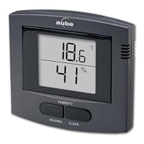 Aube by Honeywell TE513-7/U Electronic Indoor Thermometer and Humidistat, Charcoal