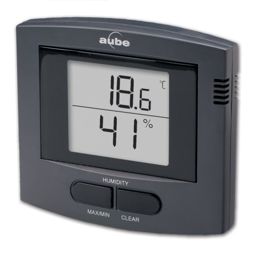 Aube by Honeywell TE513-7/U Electronic Indoor Thermometer and Humidistat, Charcoal