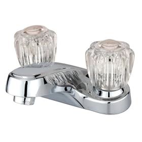 Kingston Brass KB161LP American Twin Acrylic Handle 4-Inch Centerset Lavatory Faucet, Polished Chrome (Not CA/VT Compliant)