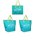 Insulated Reusable Tote Bags, Aqua Color 3 Pack