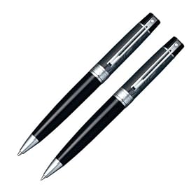 Sheaffer Pens 300 Iridescent Black w  Chrome Trim Ballpoint Pencil Set on Sale!