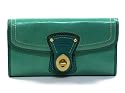 AUTHENTIC COACH LEGACY PATENT LEATHER SLIM ENVELOPE WALLET (Turquoise)