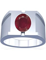 Platinum Oval Cut Ruby Solitaire Ring