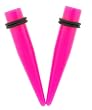Acrylic Neon Taper - Pink - 0G - Sold as a Pair
