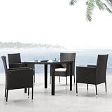 Cavedish Outdoor 5 Piece Dining Table Set with Catalan Chair in Dark Brown