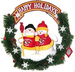 Kansas City Chiefs 20" Team Snowman Wreath - Football Sports Merchandise